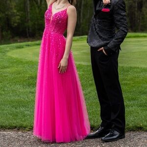 pink sparkly jovani dress (size 4)